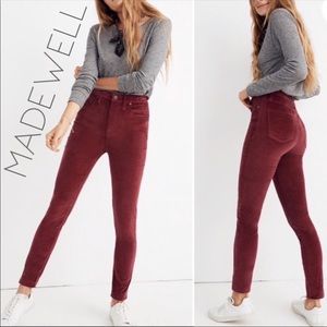 NWT Madewell high rise skinny jeans petite 33 16 velour velvet plus size fall